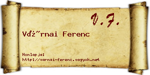 Várnai Ferenc névjegykártya