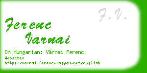 ferenc varnai business card