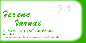 ferenc varnai business card